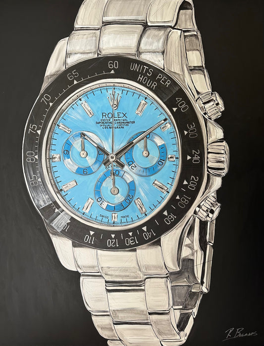Daytona White Gold and Blue Face
